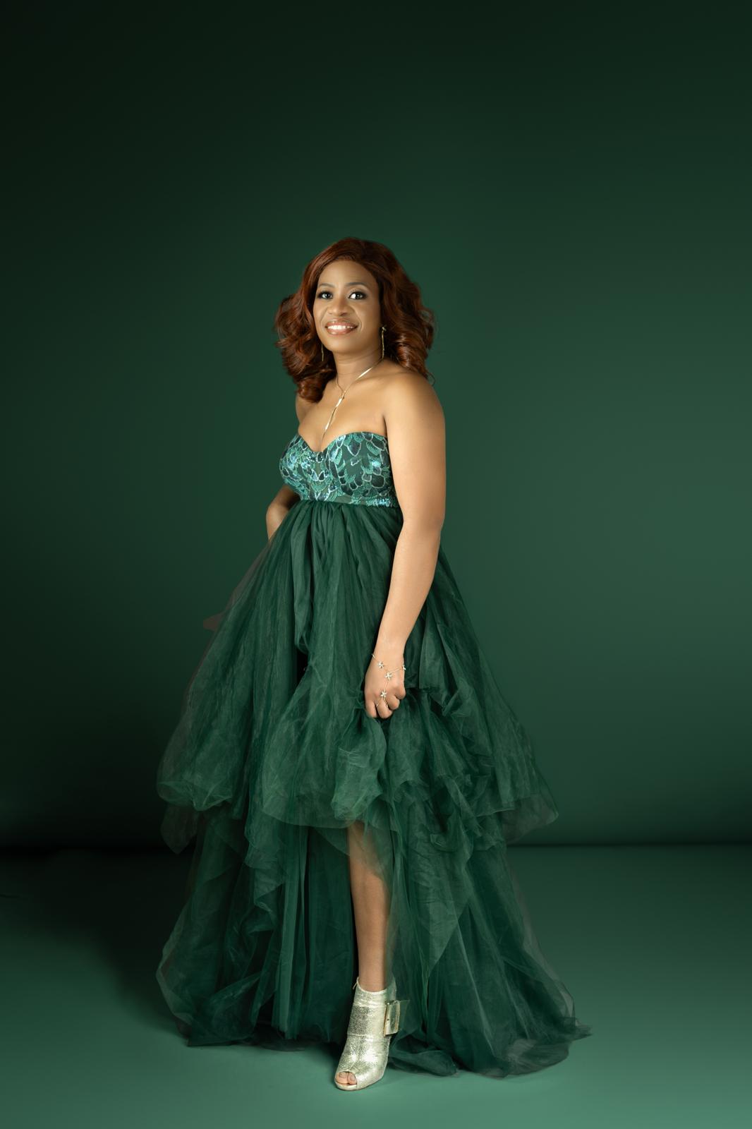 Ifedayo in emerald gown